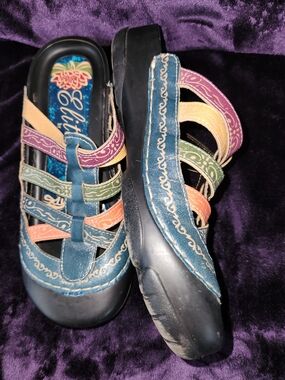 🍉Corkys Multicolor Strappy Slip-On Mules in Blue, Purple, Green, Orange & Cream